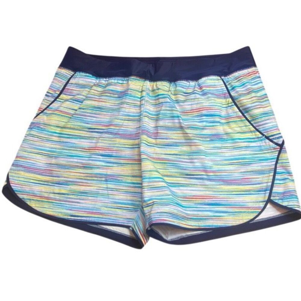 Lands End Lounge Shorts Striped Multicolor Soft Boho Relaxed Women 18